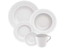 Aparelho De Jantar E Chá 20 Peças Tramontina – Porcelana Branco Redondo Ingrid