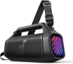 Boom 2 Plus Soundcore Da Anker Caixa De Som Portáteis Bluetooth Alto-falante Externo, 140w, 2+2 Canais, Bassup™ 2.0, 20h De Reprodução, Carregamento Rápido, Ipx7, Luzes Rgb, Power Bank, Preto
