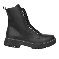 Bota Coturno Look Fashion Tratorada Feminina – Preto