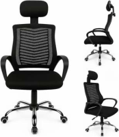 Cadeira De Escritório Ergonômica Presidente Com Encosto (Preto)