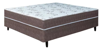 Cama Box Conjugada Casal Umaflex New Florença Com Molas Ensacadas 55x138x188cm – Marrom E Bege – Marrom E Bege
