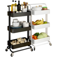 Carrinho Organizador Multiuso 3 Prateleiras Com Rodinhas/Estante/Fruteira (Branco)