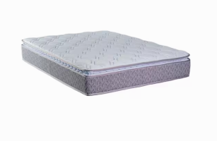 Colchão de Casal Luckspuma Valência Comfort com Molas Ensacadas e Pillow Top 28x138x188cm – Cinza Rústico/Branco