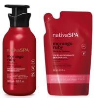 Combo Nativa SPA Morango Ruby: Loção Corporal 400ml + Refil 350ml