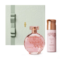 Combo Presente Dia das Mães Floratta Rose: Desodorante Colônia 75ml + Creme Corporal 200ml + Caixa de Presente