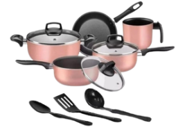 Conjunto De Panelas Teflon Elegan 8 Peças Marpal… (rosa)