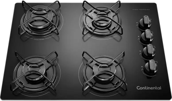 Cooktop 4 Bocas Continental a Gás GLP Preto – KC4GP