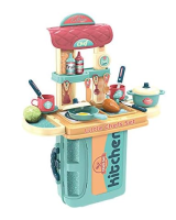 Cozinha Infantil 3 Em 1 Kit Maleta Chef Brinquedo Mc1006r