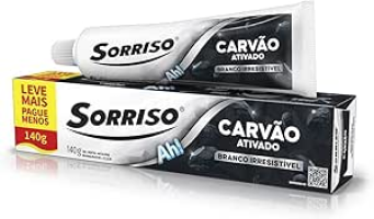 Creme Dental Clareador Sorriso Carvão Ativado 140g