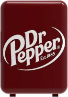 CURTIS MIS135DRP DR. Pepper Mini refrigerador de geladeira pessoal compacto portátil, capacidade de 4 litros, 6 latas, maquiagem, cuidados com a pele, sem freon e ecológico, marrom