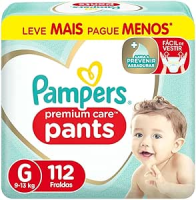 Fralda Pampers Premium Care Pants, Tamanho G, 112 Unidades, Fácil de Vestir