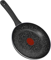 Frigideira Rochedo Stone Pro 20cm Preta com Efeito Pedra e Antiaderente Minerium, Alta Resistência e Durabilidade, Cabos Ergonômicos e Base Limpa Fácil