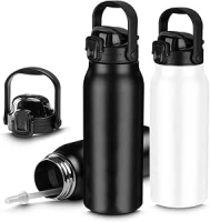 Garrafa De Água Portatil Inox Térmica Squeeze Com Camada Dupla Litrão Com Alça e Bico 1,5L Para Academia Esporte Quente Frio UTIMAIS+(Preto)