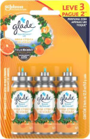 Glade Aromatizador de Ambiente Brisa Cítrica de Verão, Leve 3 Refis e Pague 2, 12ml cada