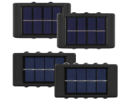 Kit 4x Arandela Solar 2 Focos Parede Slim 10 Fachos Led Externa Branco Quente Frio (amarelo)