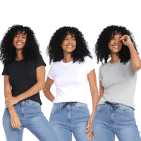 Kit Camiseta Hering Básica Feminina 3 Peças