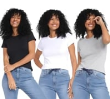 Kit Camiseta Hering Básica Feminina 3 Peças