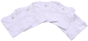 Kit Camiseta Hering Básica Feminina 5 Peças – Branco