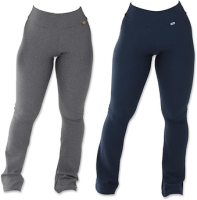 Kit Com 2 Leggings Feminina Flare Suplex Peluciada Cós Alto Click Mais Bonita