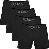 Kit Com 4 Cuecas Boxer Algodão Sem Costura Zorba