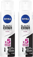 Kit Desodorante Aerossol Nivea Black & White Clear 150ml – 2 Unidades, Nivea, Pacote De 2