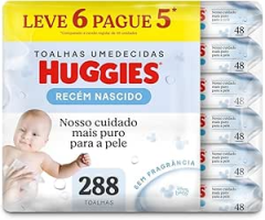 Lenço Umedecido Huggies Pure Care L6P5 – 288 Lenços, Huggies, Amarelo, Pacote de 288