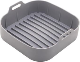LYOR – Forma Quadrada de Silicone para Air Fryer Cinza 20Cm x 7Cm
