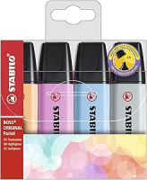 Marca Texto – Stabilo Boss Original Pastel – Estojo Com 4 Unidades – Em 4 Cores Exclusivas