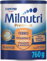 Milnutri Premium Banana e Maçã, Composto Lácteo Infantil, Ômega 3, Rico em Ferro, Vitamina C e Cálcio, 760g