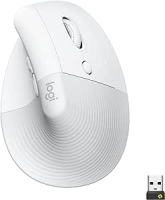 Mouse Sem Fio Logitech Lift Vertical com Design Ergonômico para Redução de Tensão Muscular, Cliques Silenciosos, Conexão Bluetooth ou USB Logi Bolt, Compatível com Windows/macOS/iPadOS – Branco