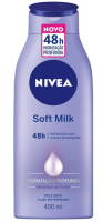 NIVEA Loção Hidratante Desodorante Soft Milk 400ml – Hidratação para pele seca, com textura leve e sensação de suavidade que deixa a pele macia, cheirosa e hidratada por 48h