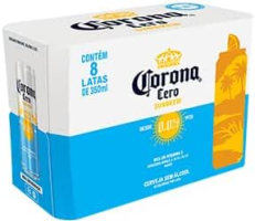 Pack Cerveja Corona Cero Sunbrew Sem Álcool, Lata, 350ml, Caixa 8 unidades