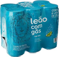 Pack de Matte Leão Limão com Gás Zero Lata 290ml, 6 unidades
