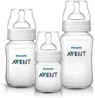 Philips Avent Kit triplo Mamadeira Anti-colic 125ml + 260ml + 330ml, Transparente, SCY119/18