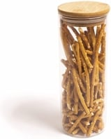 Pote Hermético de Vidro com Tampa de Bambu Redondo Flat 450ml – Oikos