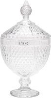 Potiche de Cristal com Pé Bico de Jaca Perseu 15cm x 28cm – Lyor