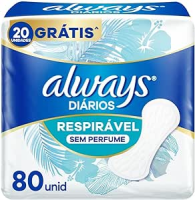 Protetor Diário Always Respirável – 80 unidades