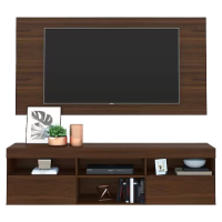 Rack com painel para TV até 65 polegadas e 2 portas Toronto Multimóveis Duna – Marrom