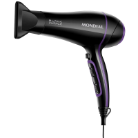 Secador de Cabelos Mondial Black Purple SCN-01 com Tourmaline Íon 2000W – Preto – 110v