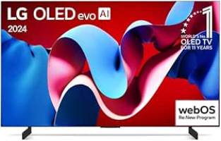 Smart TV 4K 42″ LG OLED evo Gaming TV OLED42C4 Processador α9 Ger7 AI Painel 144Hz Design Ultra Slim Dolby Vision Dolby Atmos G-Sync FreeSync