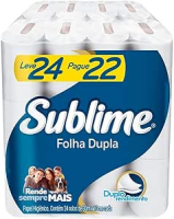 Sublime – Papel Higiênico, Folha Dupla, 24 rolos
