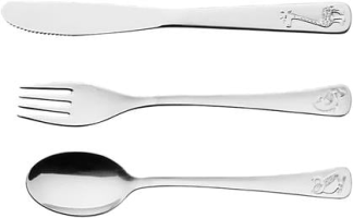 Tramontina 66970020 Jogo de Talheres Infantil Aço Inox com 3 Peças, Prata